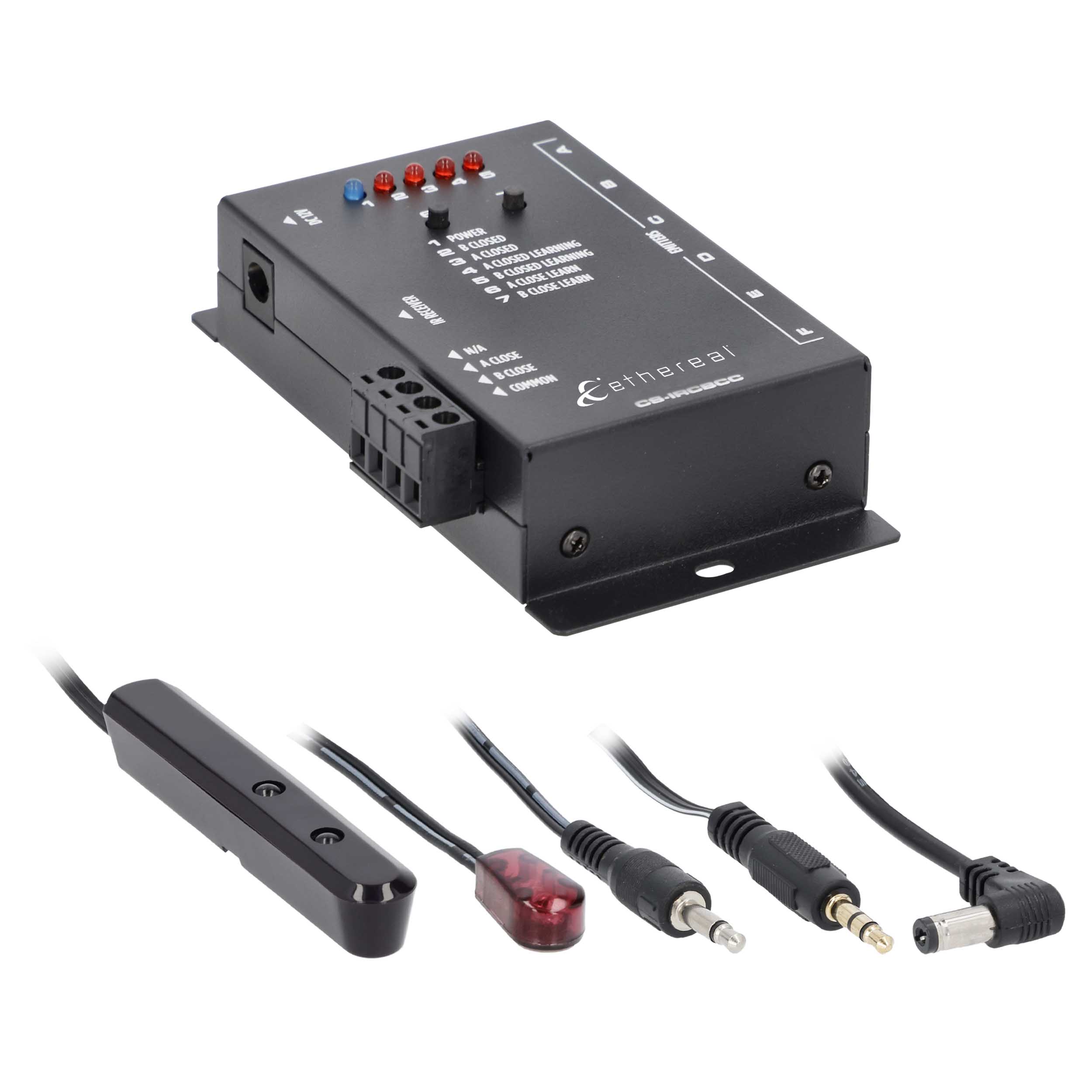 IR REPEATER KIT, 1 RECEIVER & 4 EMITTERS US, WITH CONTACT CLOSURE