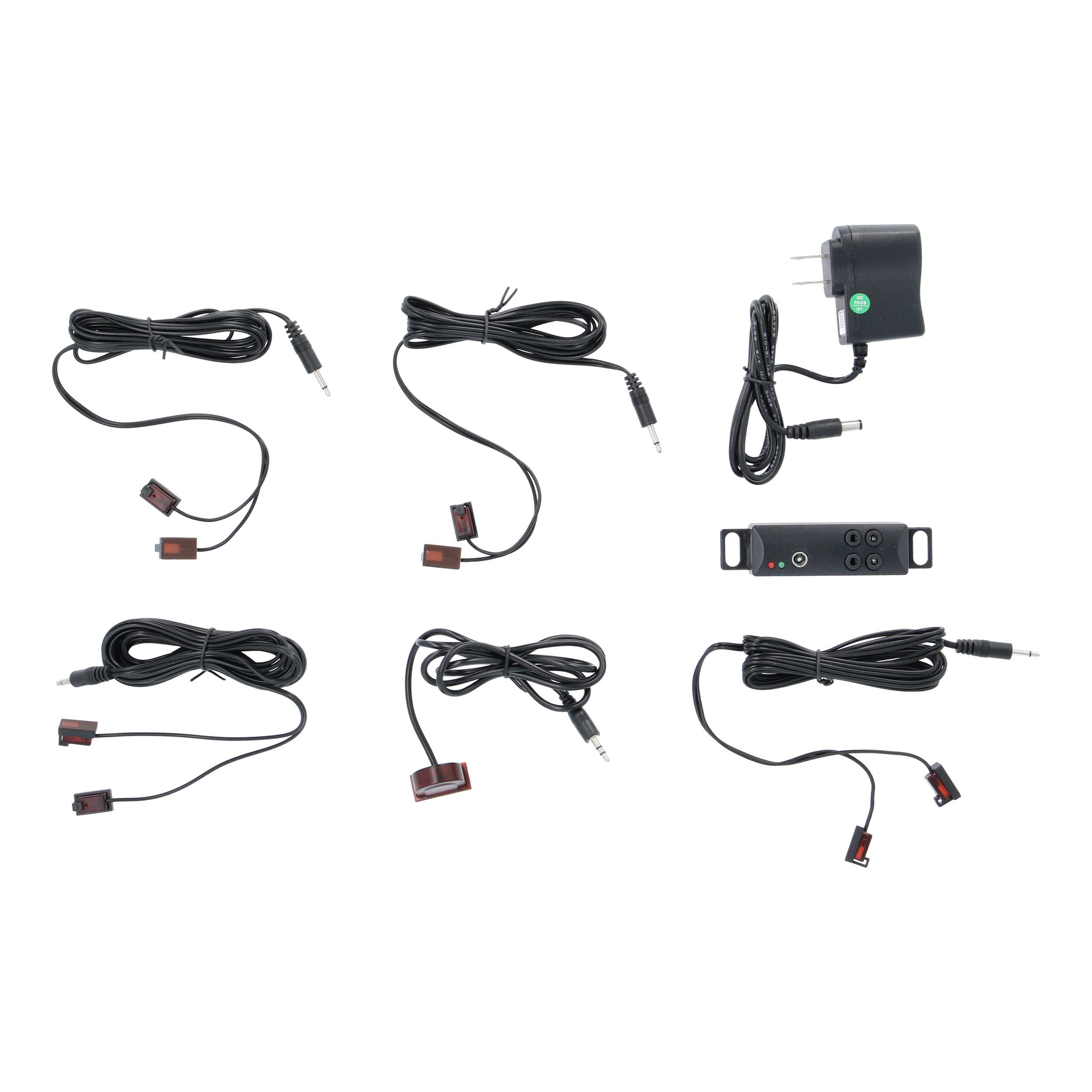 INFRARED REPEATER KIT, 1 RECEIVER & 4 DUAL EMITTERS WITH STATUS LED