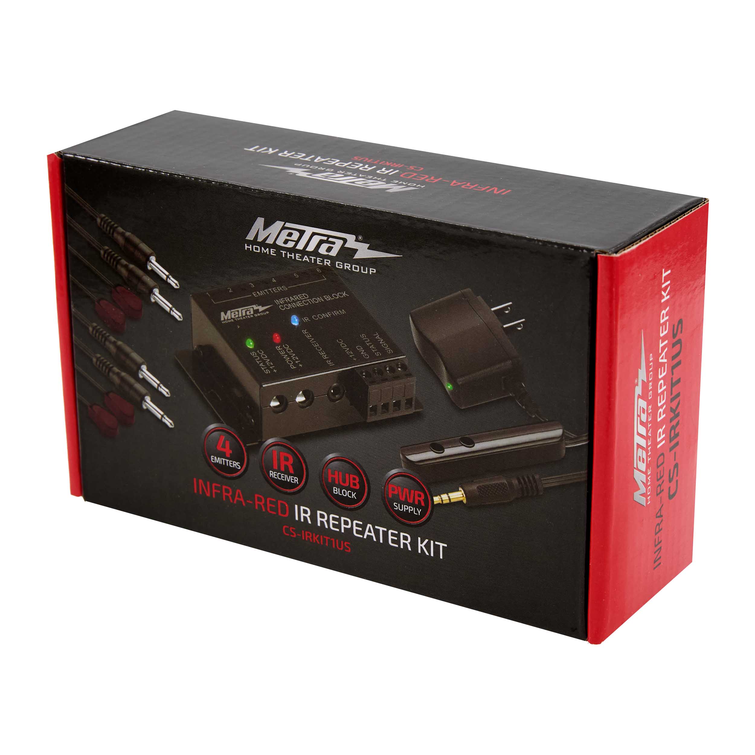 INFRARED REPEATER KIT, 1 RECEIVER BLOCK & 4 EMITTERS US