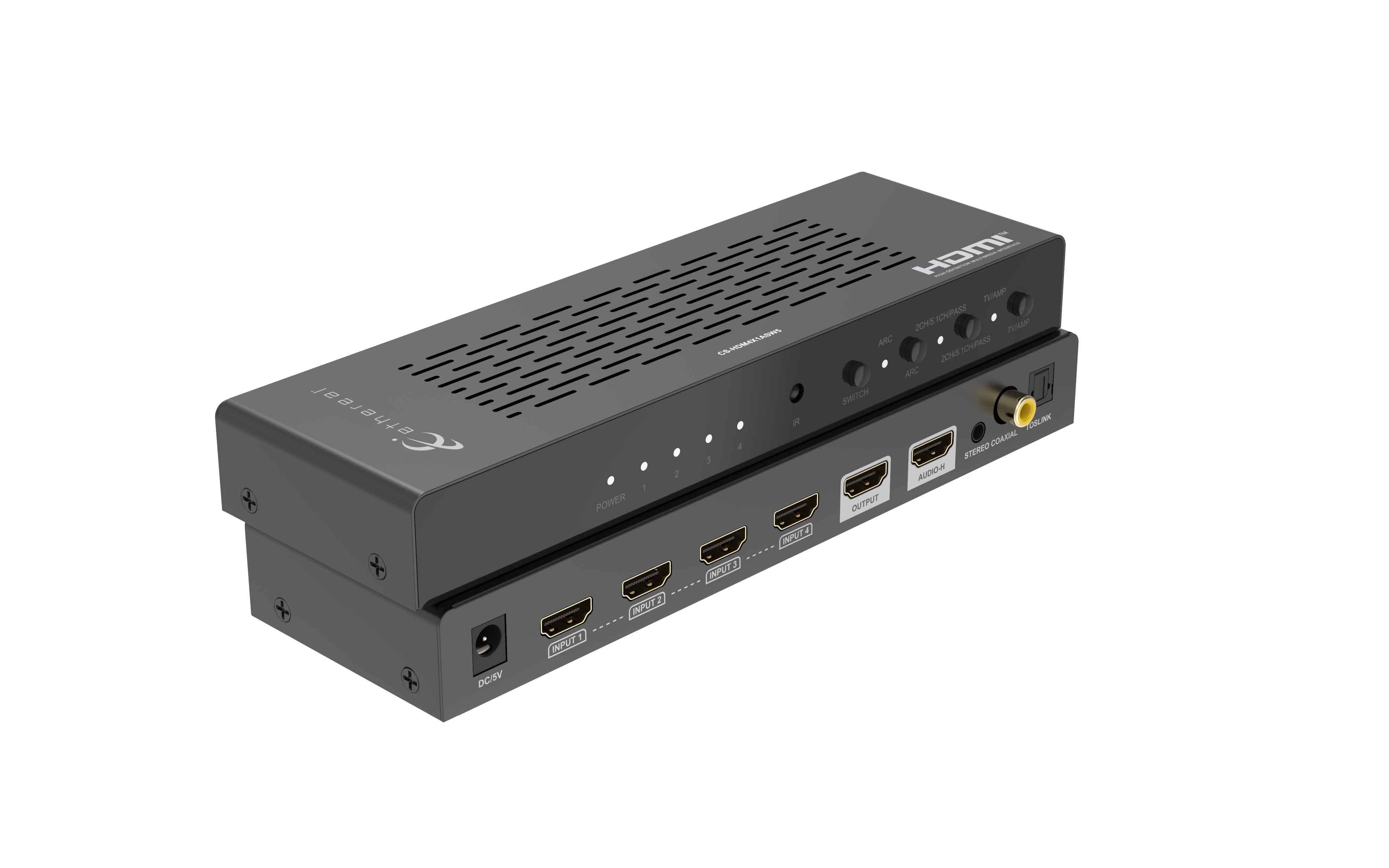 4-INPUT 1-OUTPUT HDMI 2.0 HDCP 2.2 SWITCH, ARC, IR, 18 GBPS