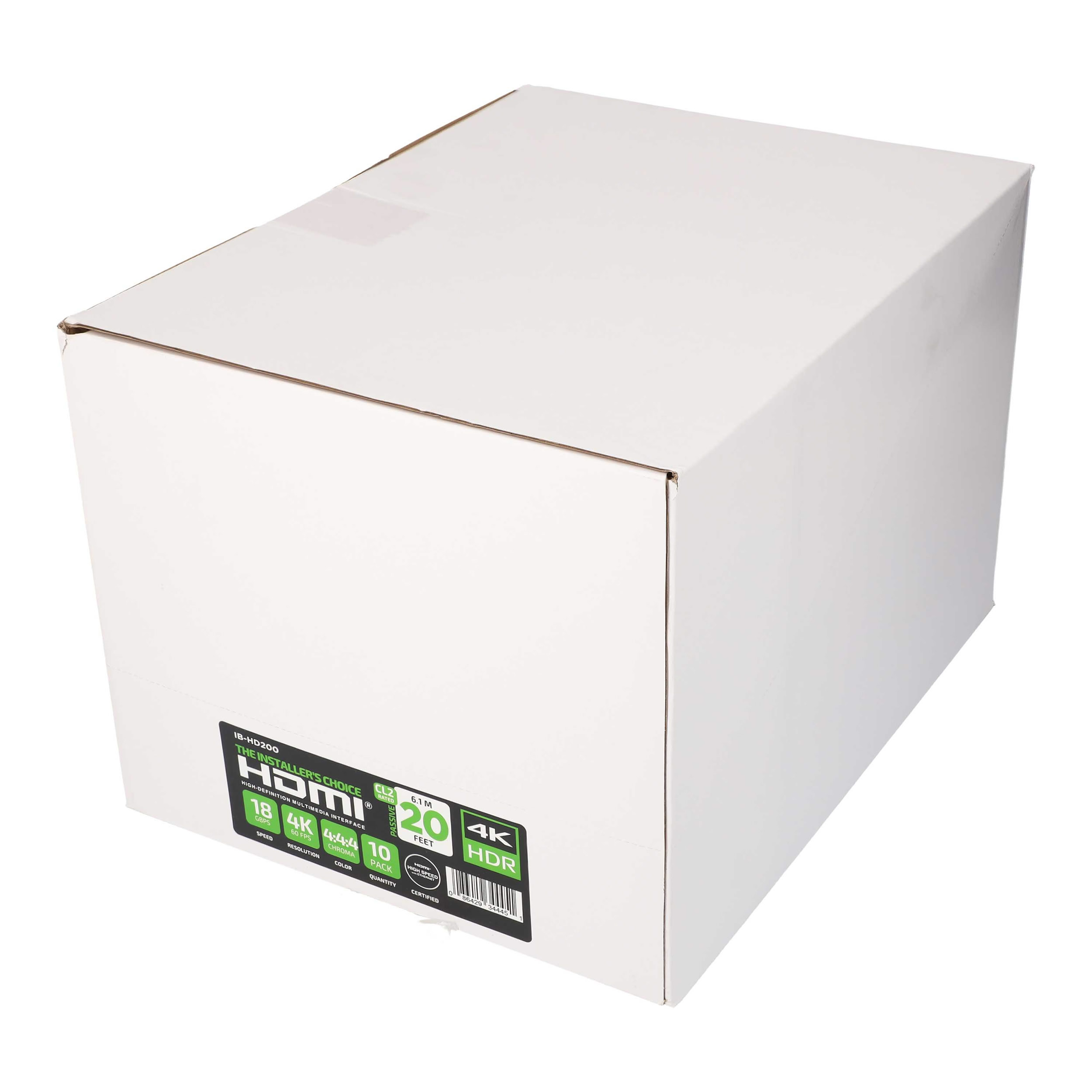 20FT HDMI CABLE 10.2GBPS HIGH SPEED ARC/EARC - 10PK SHELF BOX