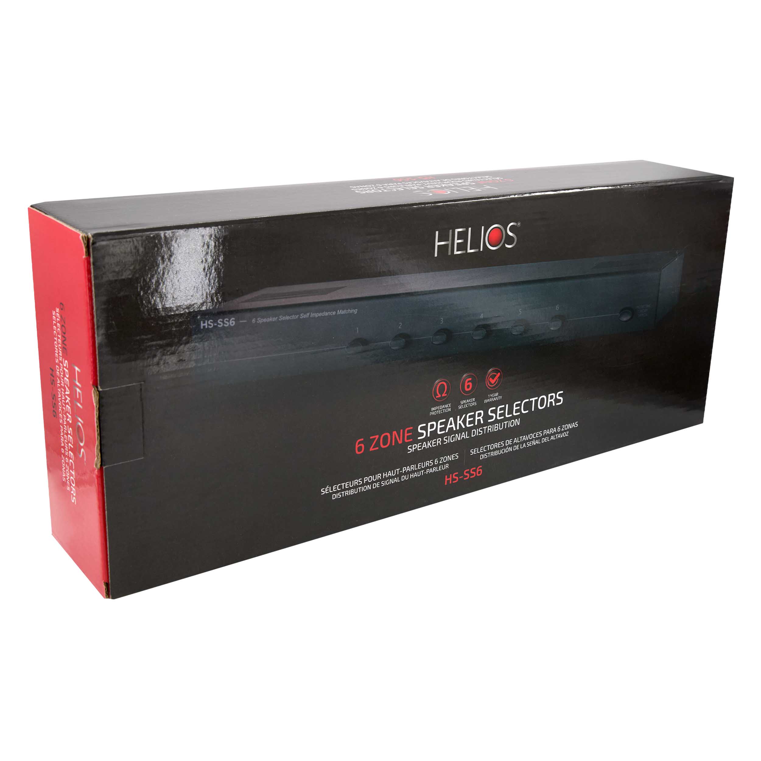6 ZONE SPEAKER SELECTOR WITH IMPEDANCE PROTECTION, LOW PROFILE