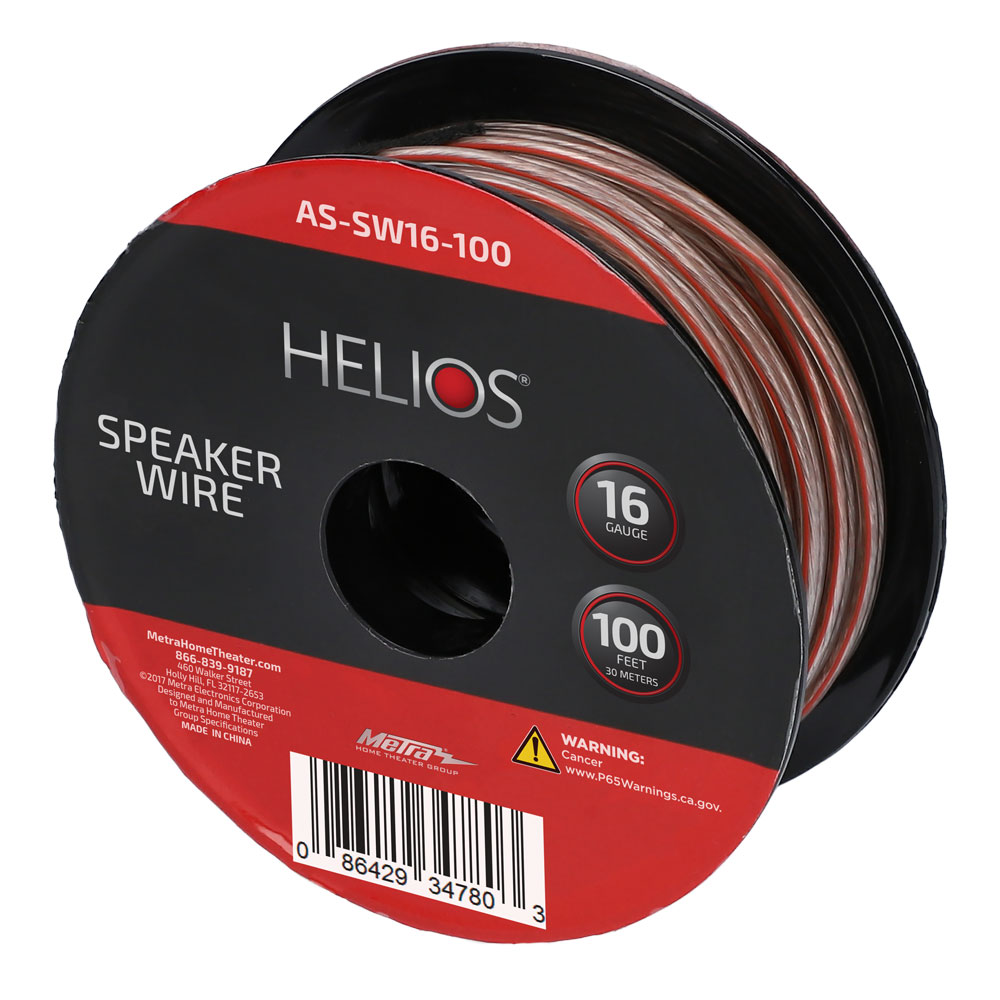 16 AWG SPEAKER WIRE, CLEAR JACKET, 100FT