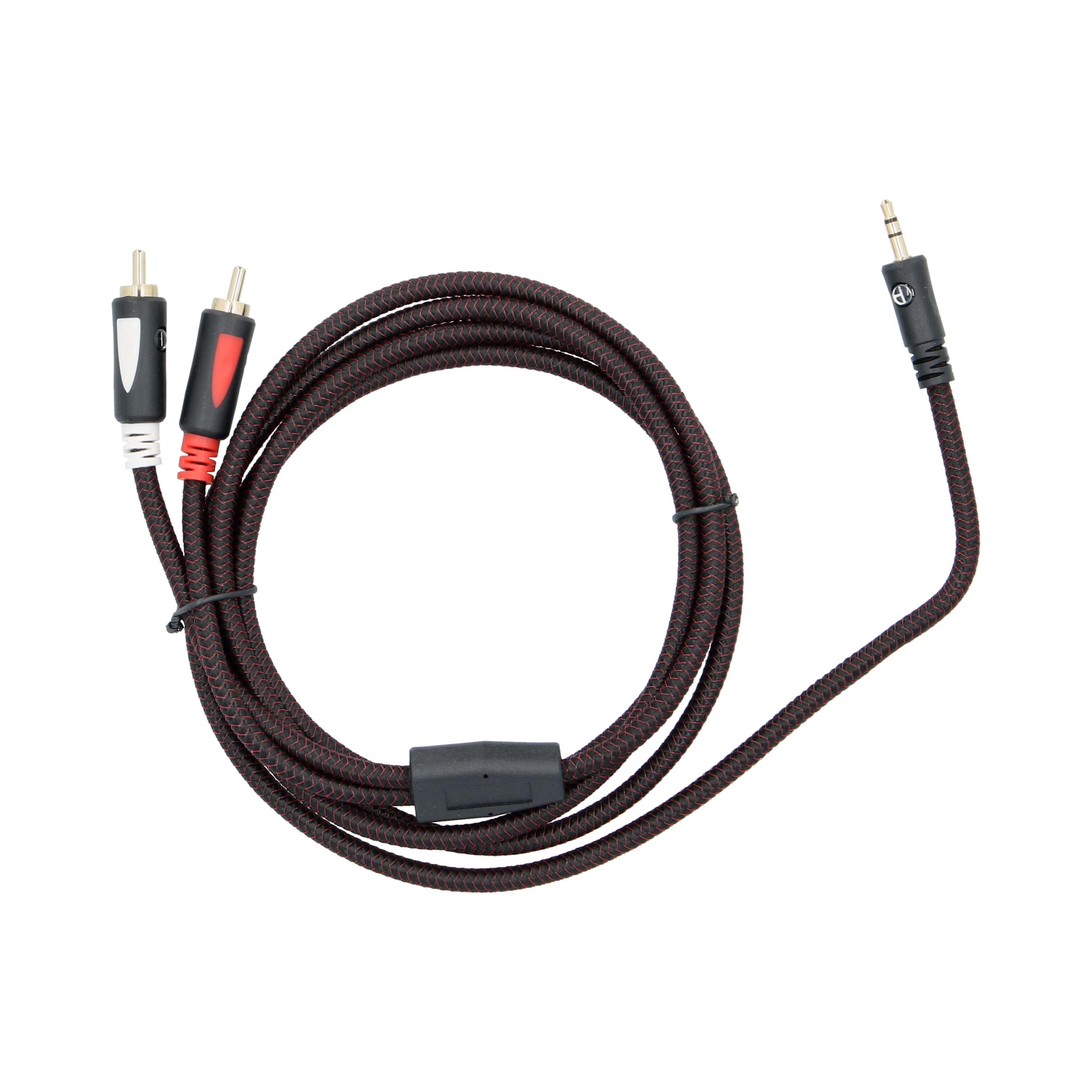 HELIOS BLACK SERIES 3.5MM STEREO JACK TO RCA AUDIO CABLE