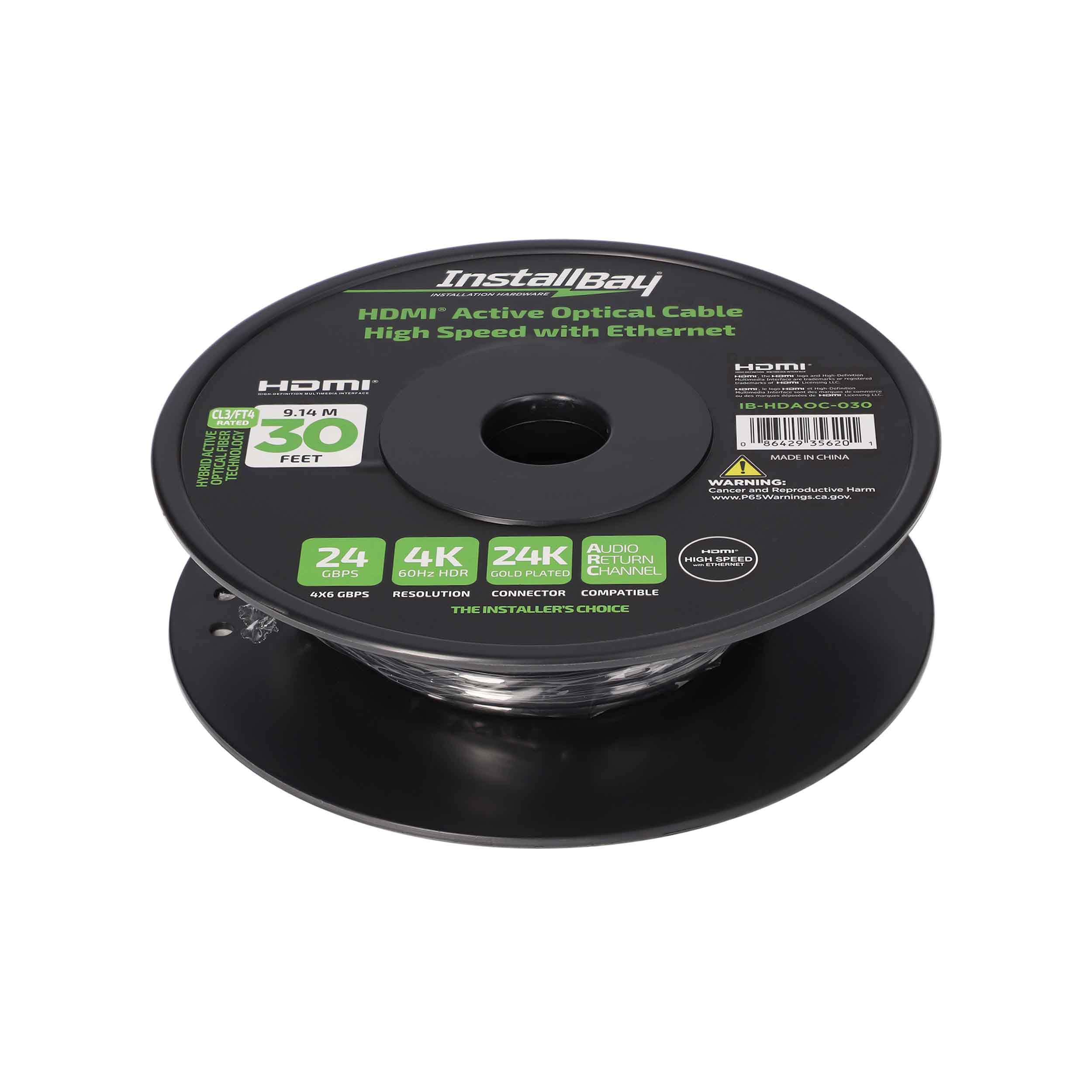 Install Bay Fiber High Speed HDMI(R) Cable With Ethernet, 4K, 24 Gbps