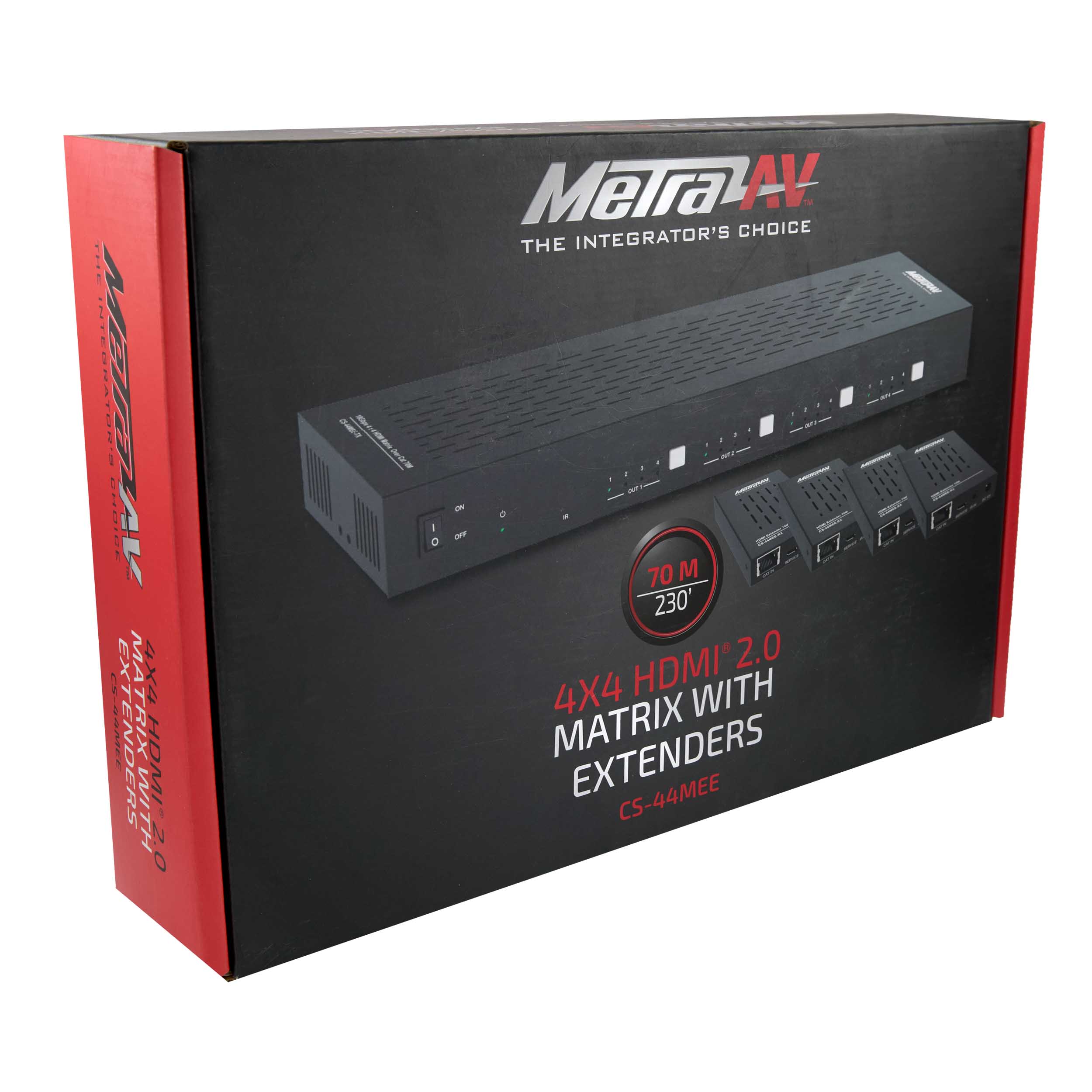 4X4 HDMI/CAT6 MATRIX IR RECEIVERS & EMITTERS, 4K 70M