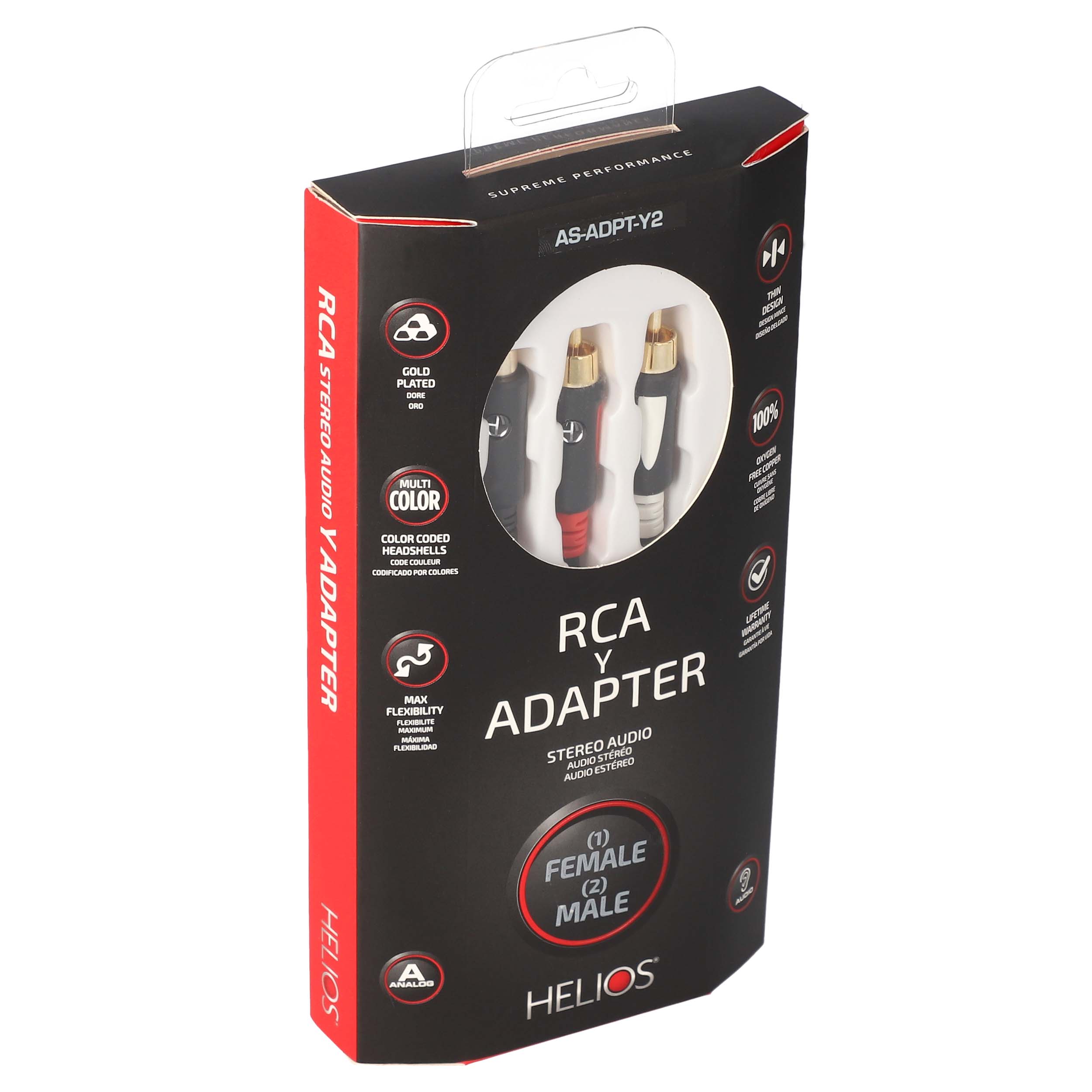 RCA Y CABLE - 2 MALE TO 1 FEMALE