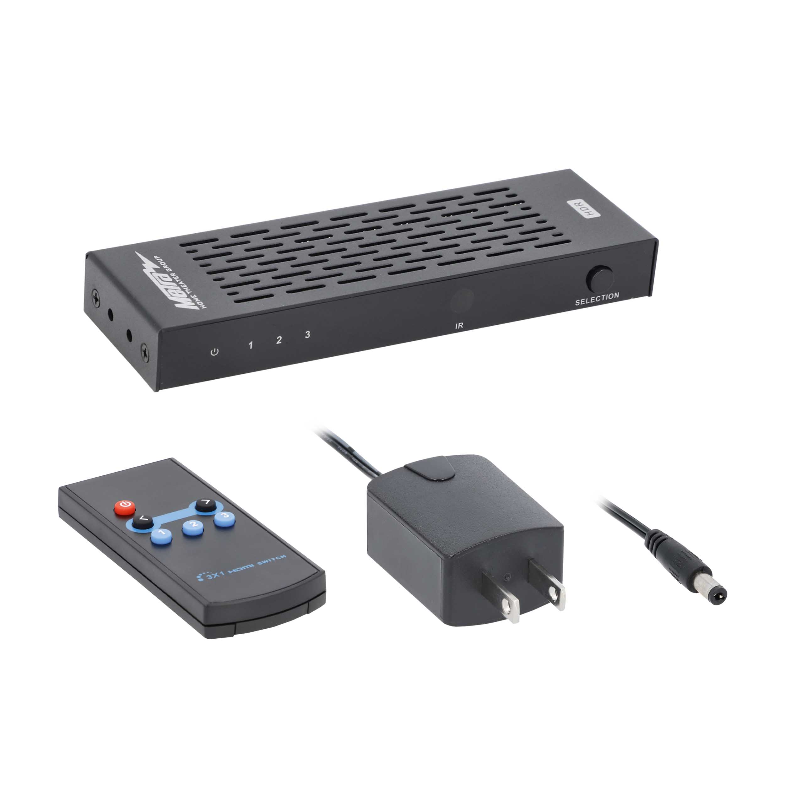 3-INPUT 1-OUTPUT HDMI 2.0 & HDCP 2.2 SWITCH, IR & RS232, 18 GBPS