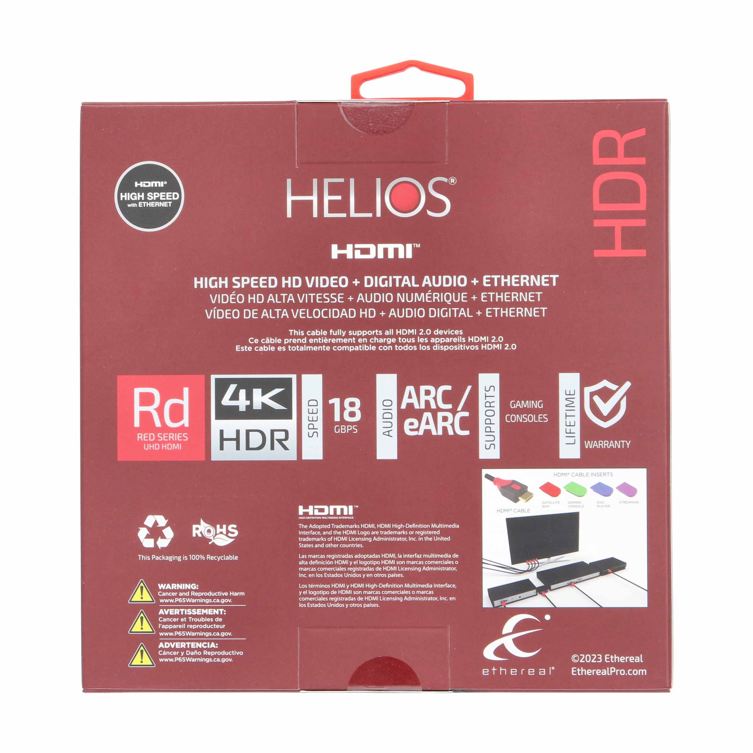 12FT RED SERIES HDMI CABLE 18GBPS HIGH SPEED, ARC/EARC