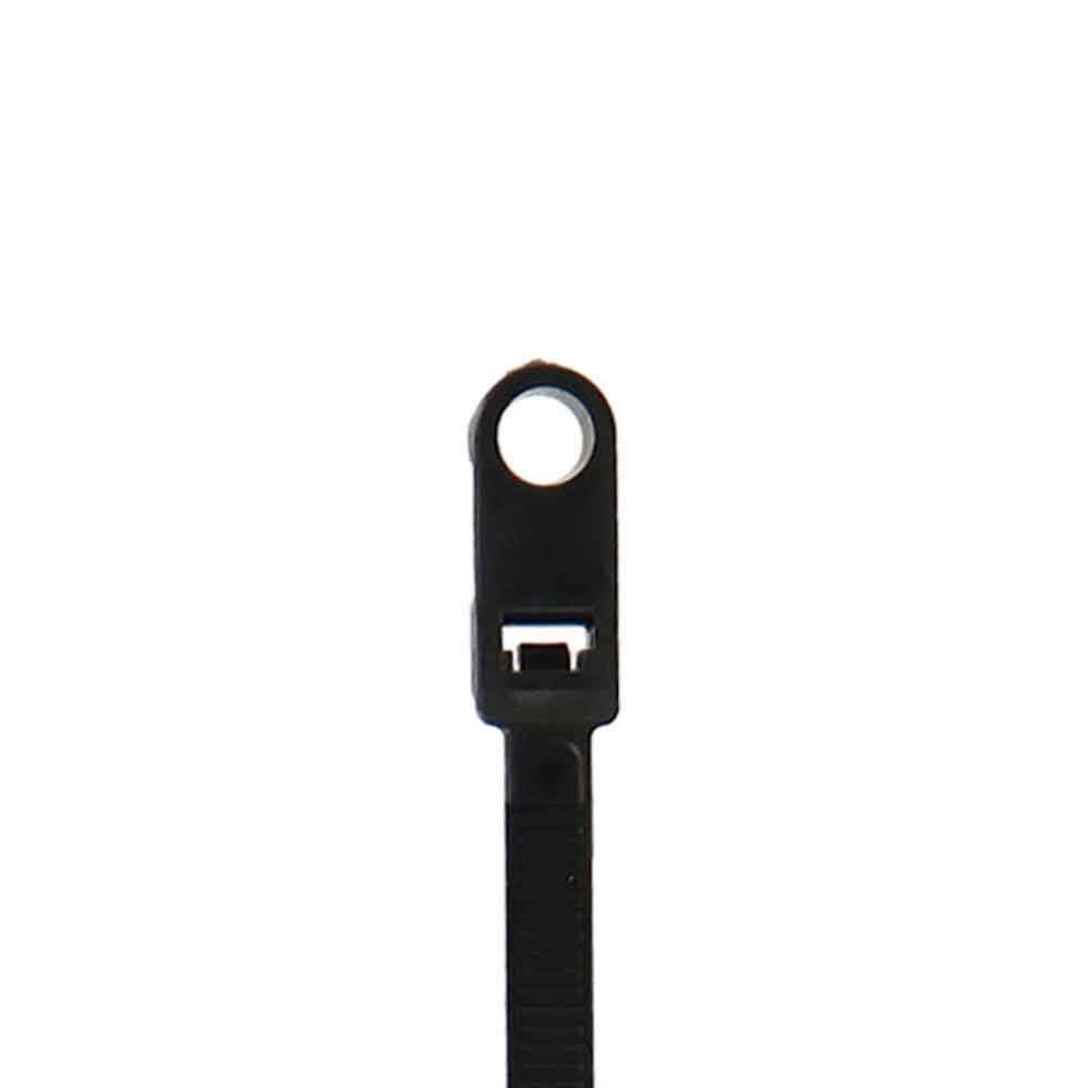 7-INCH MOUNTING HOLE CABLE ZIP TIES, HOLDS 50 POUNDS, BLACK (100 PACK)