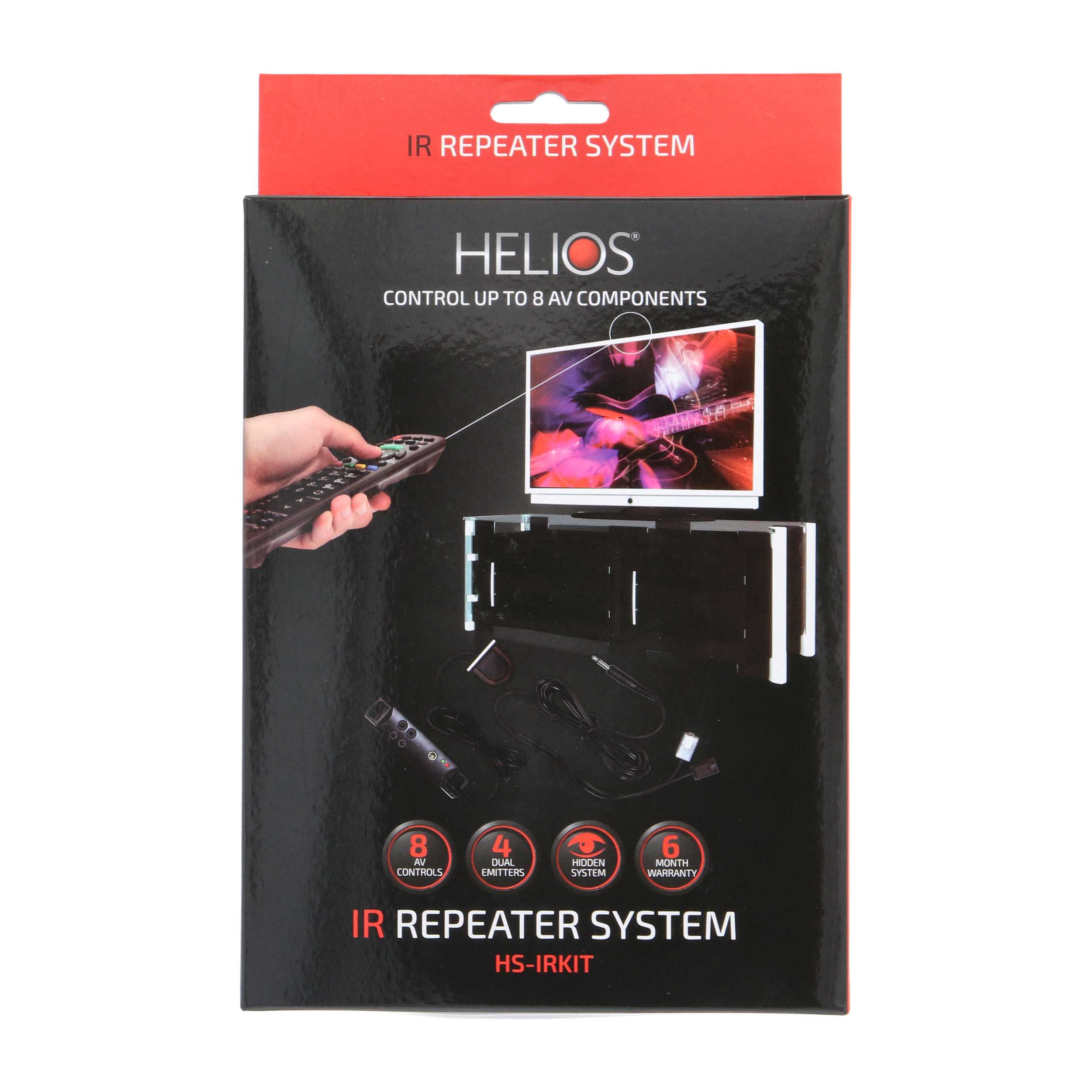 INFRARED REPEATER KIT, 1 RECEIVER & 4 DUAL EMITTERS WITH STATUS LED