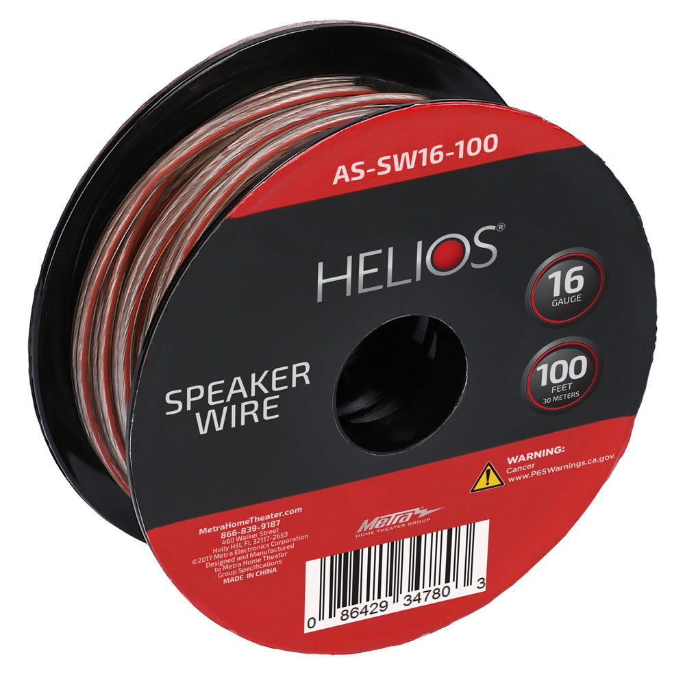 16 AWG SPEAKER WIRE, CLEAR JACKET, 100FT