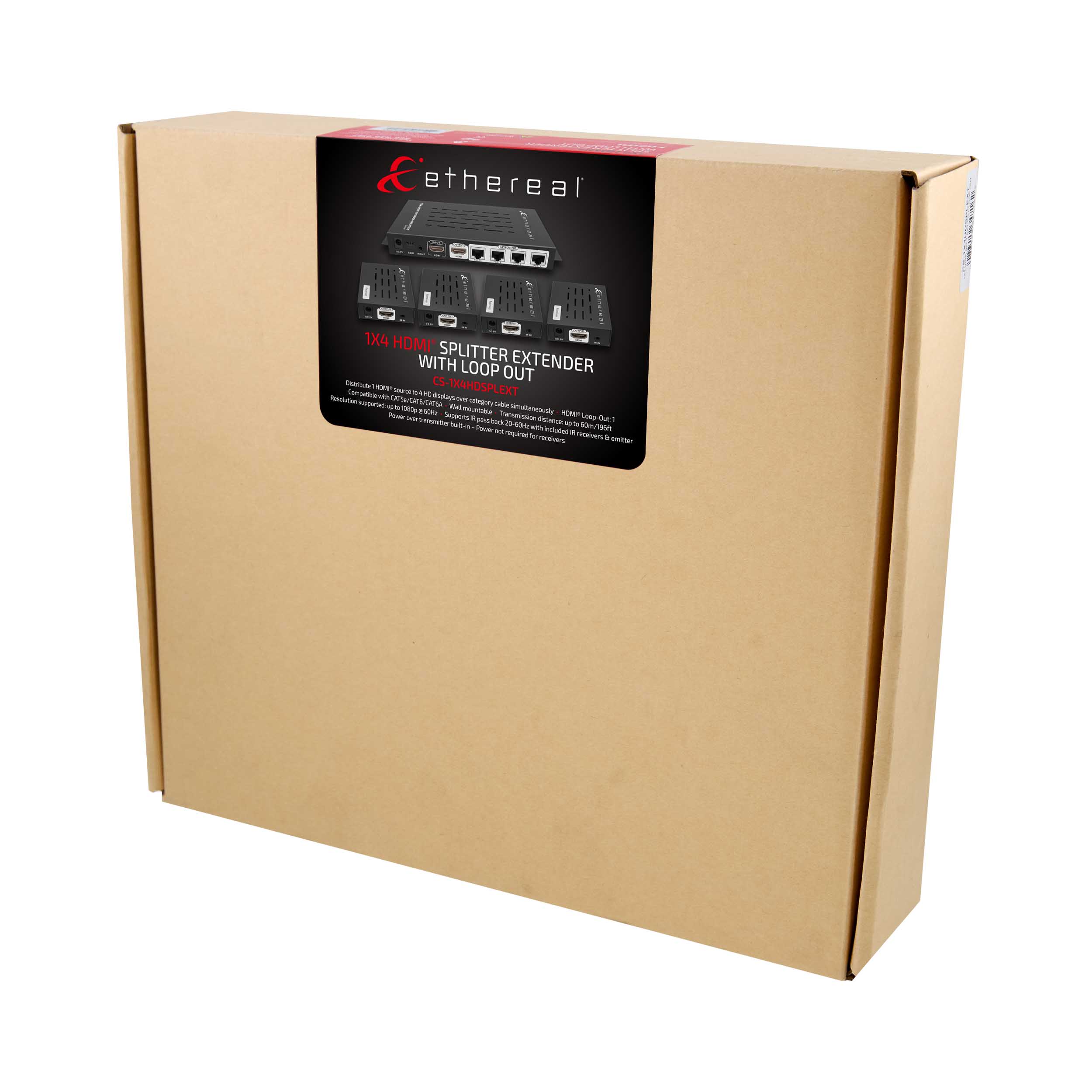 1X4 HDMI SPLITTER EXTENDER OVER CAT, POT, LOOP-OUT