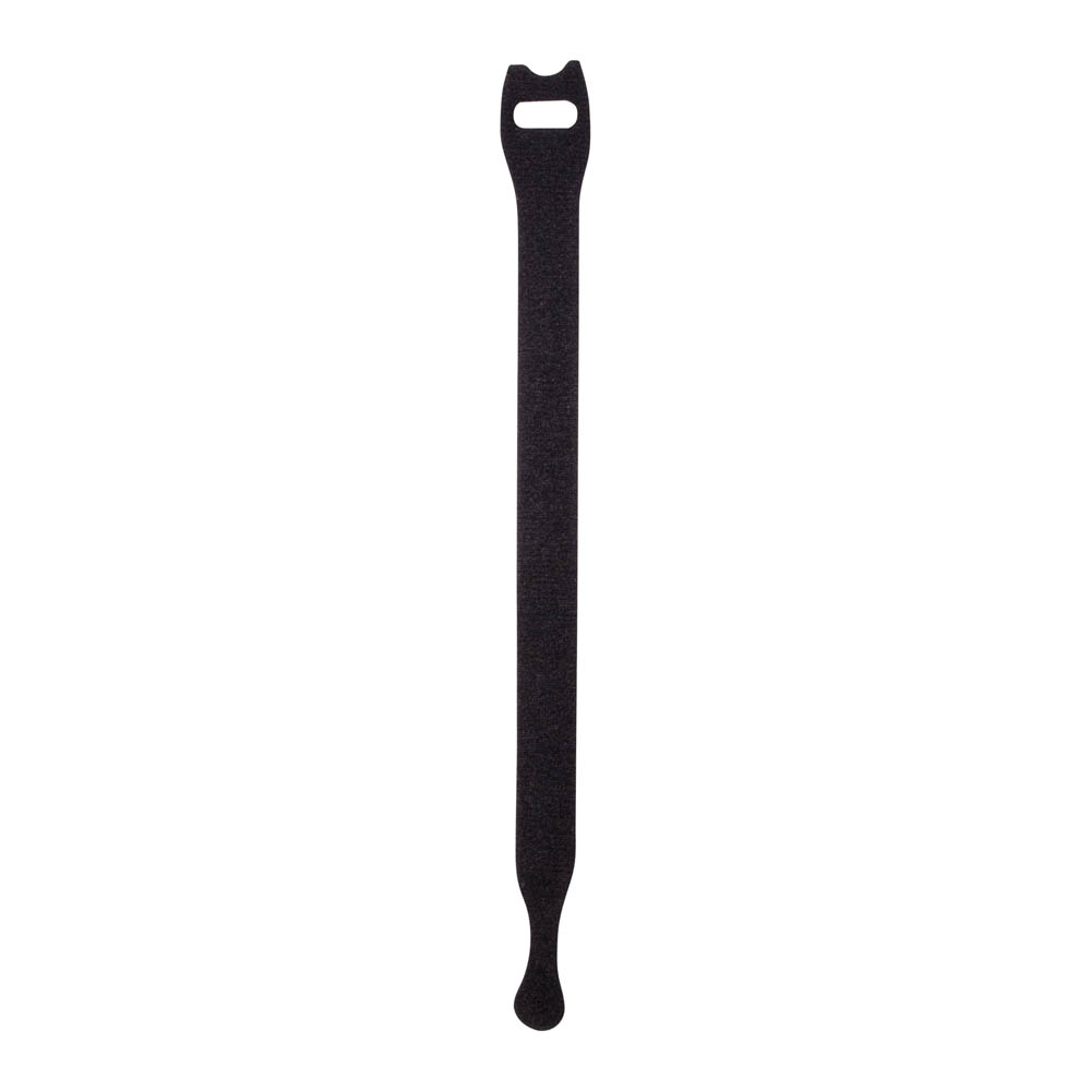 HOOK & LOOP TIE CABLE WRAP, BLACK (50 PACK)