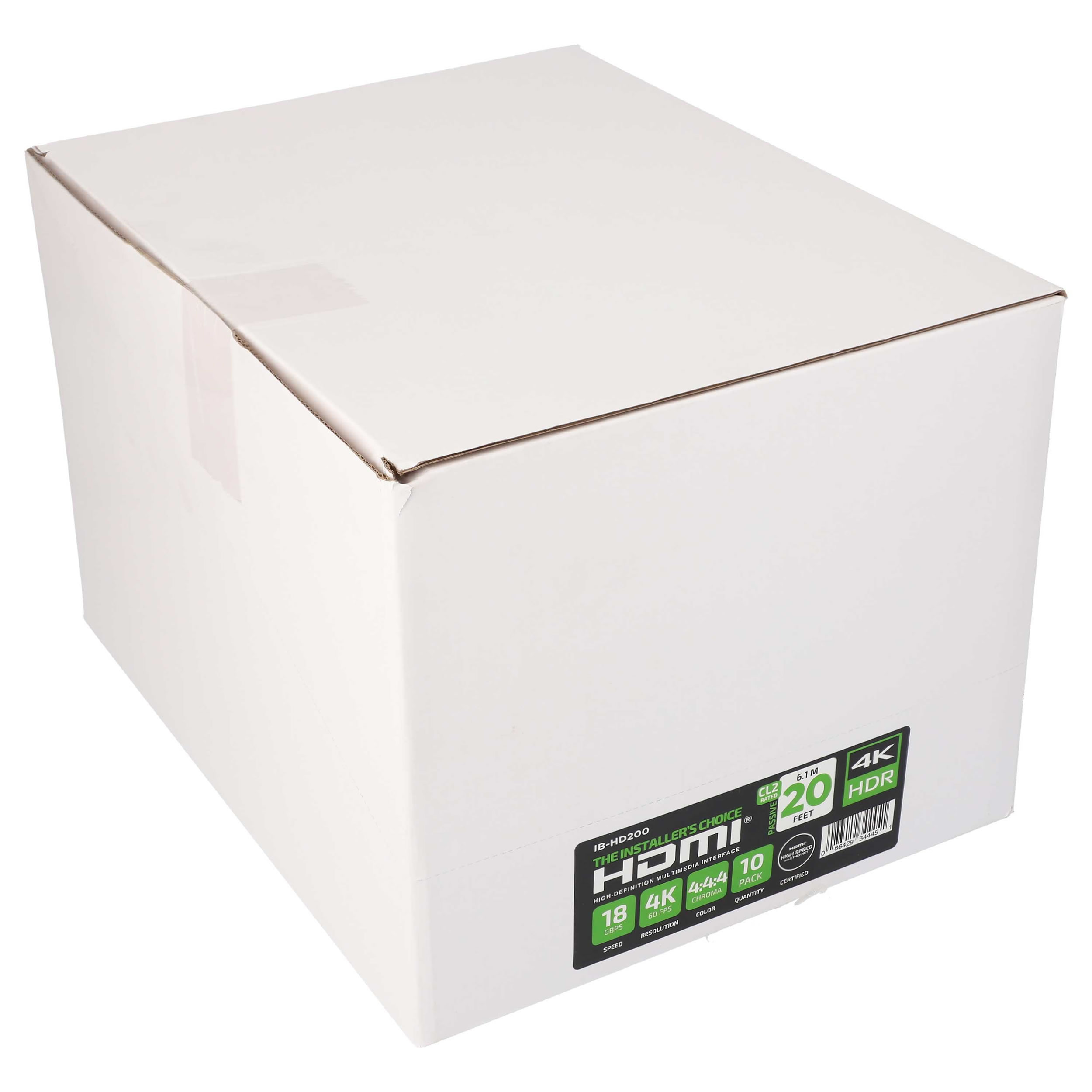 20FT HDMI CABLE 10.2GBPS HIGH SPEED ARC/EARC - 10PK SHELF BOX