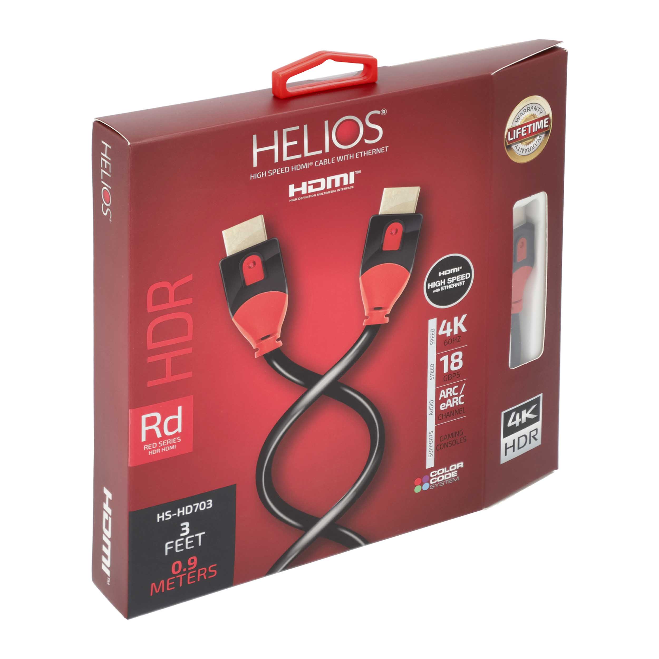 3FT RED SERIES HDMI CABLE 18GBPS HIGH SPEED, ARC/EARC