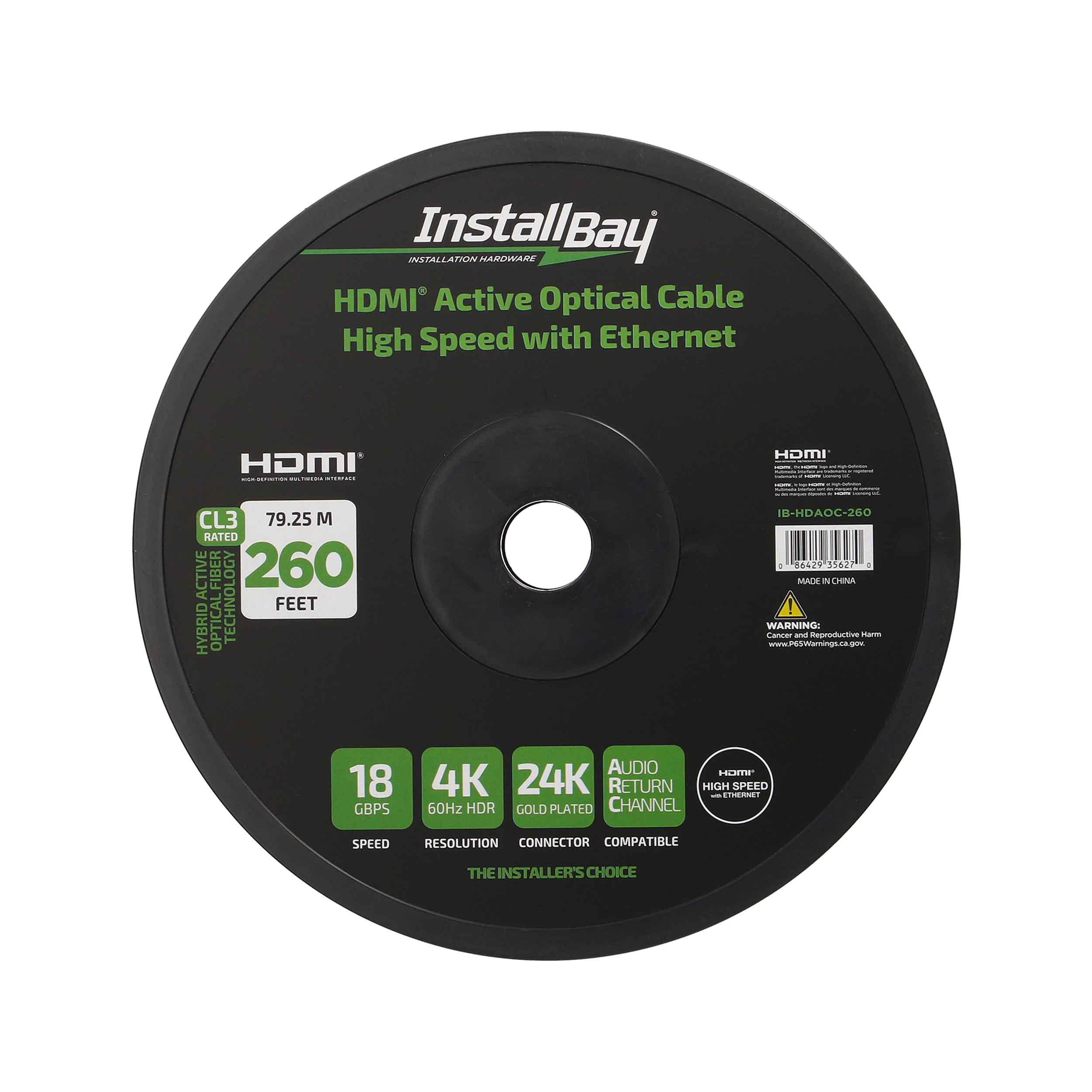 Install Bay Fiber High Speed HDMI(R) Cable With Ethernet, 4K, 24 Gbps