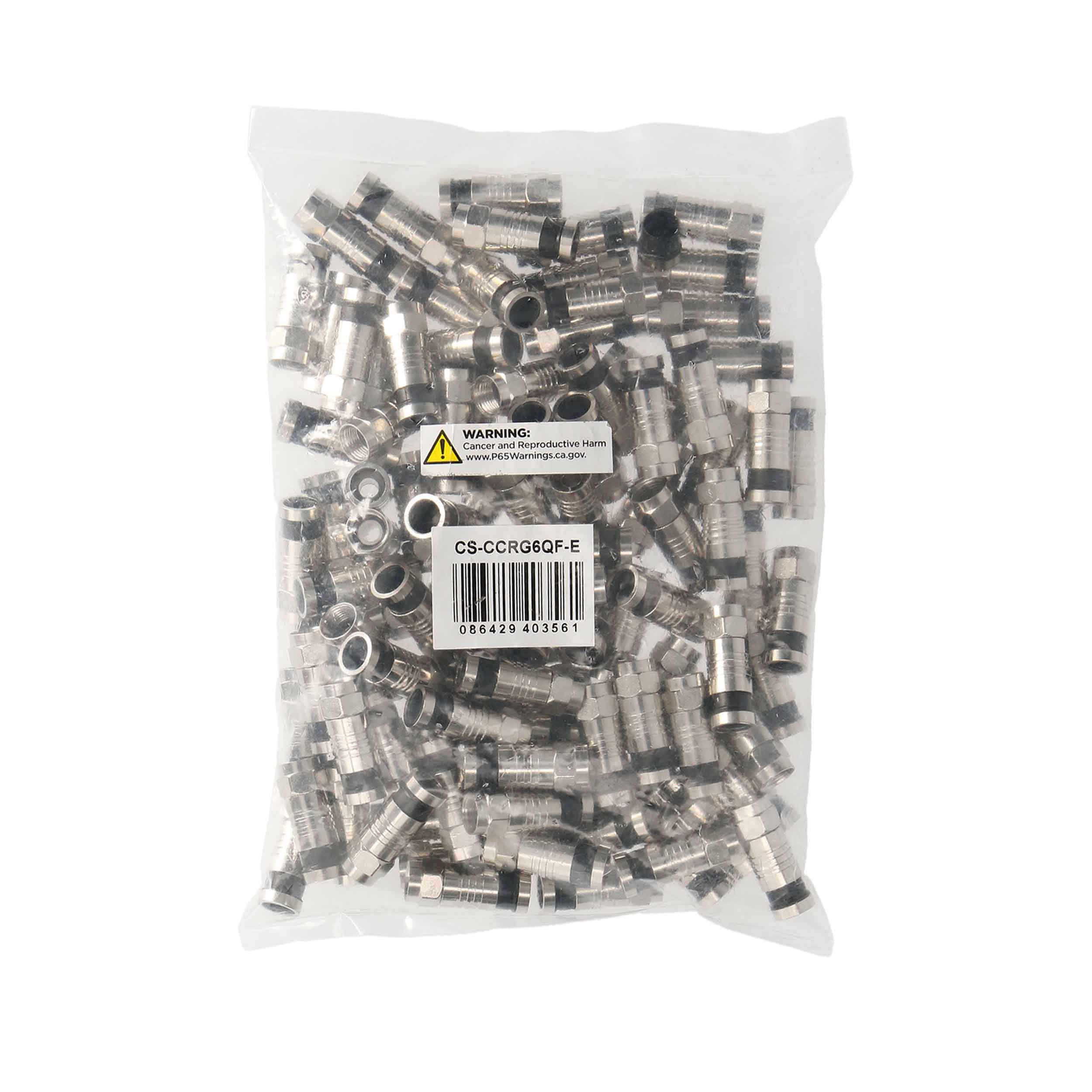 RG6Q F COMPRESSION CONNECTOR ZINC 100 PK