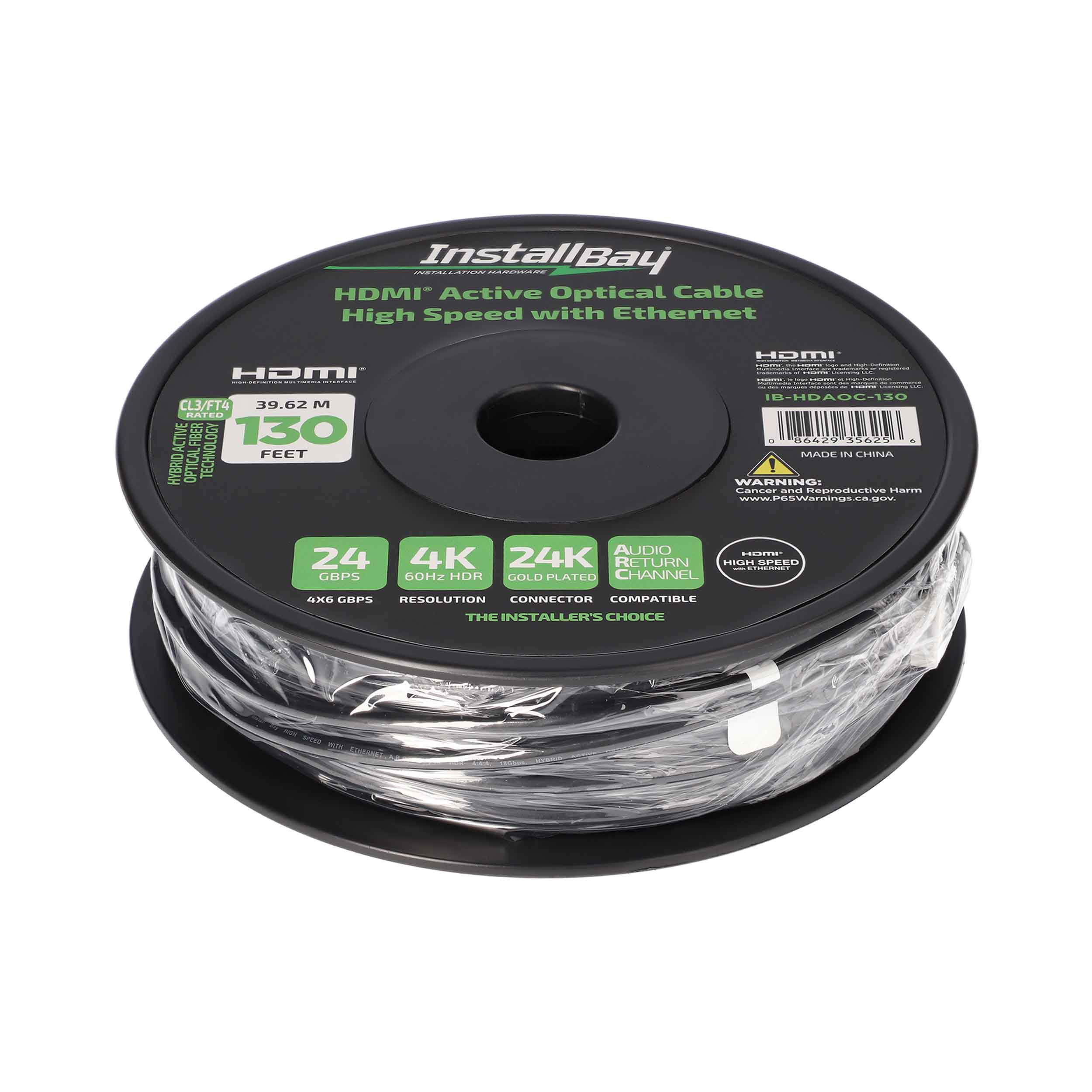 Install Bay Fiber High Speed HDMI(R) Cable With Ethernet, 4K, 24 Gbps