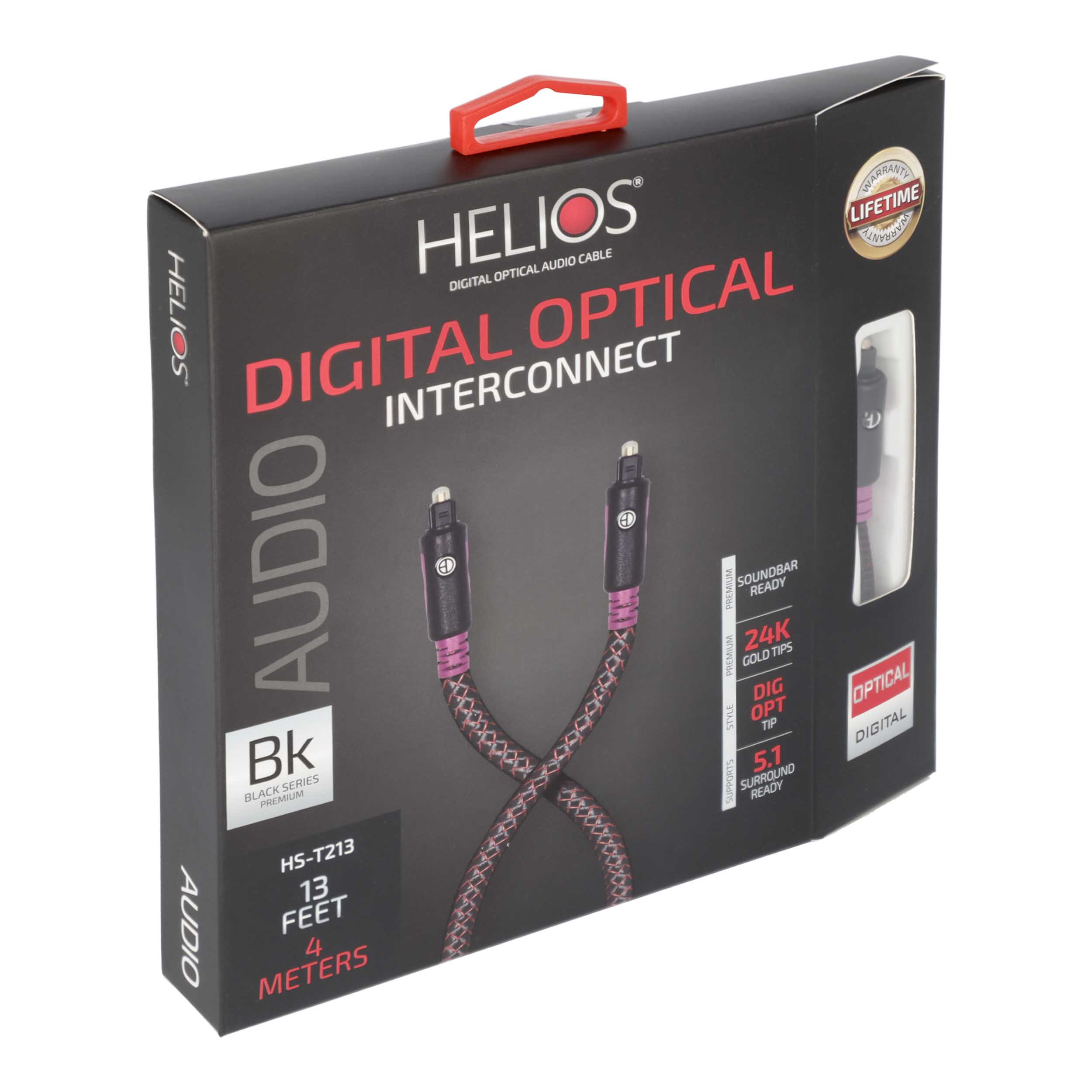 13FT BLACK SERIES OPTICAL AUDIO CABLE BRAIDED JACKET